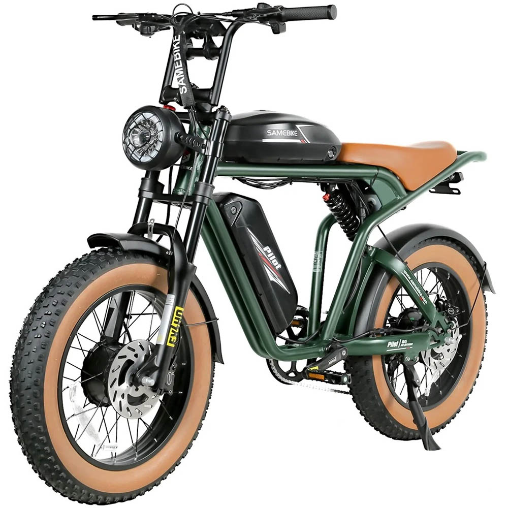 M20-dual-green-1_jpg-1000x1000 Електровелосипед SAMEBIKE Pilot M20 SR Dual Battery 2000W 48V - Зображення 1